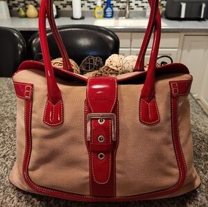 Tod's Canvas and Patent Leather Bag